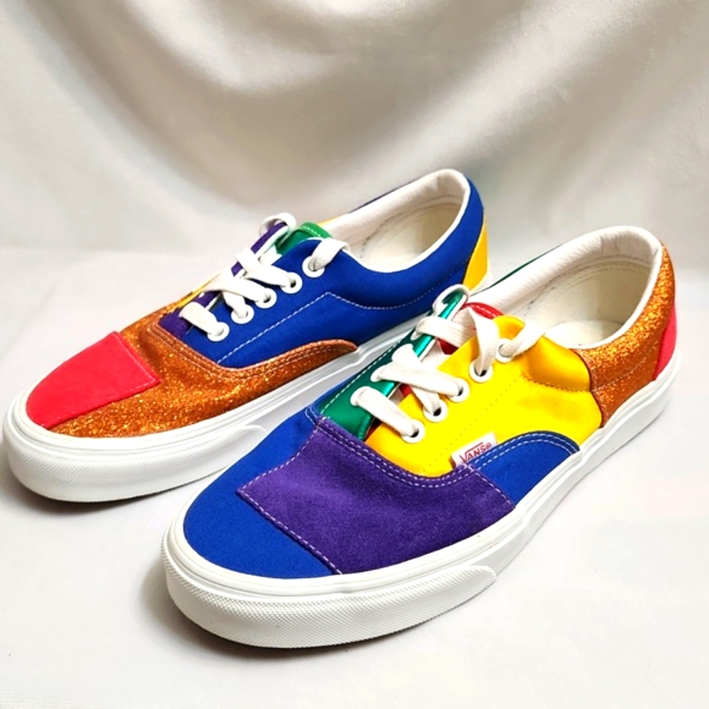 Vans Era Patchwork Suede Glitter Multicolor Low Lace-up Sneakers ( W Siize 8.5) - Picture 7 of 11